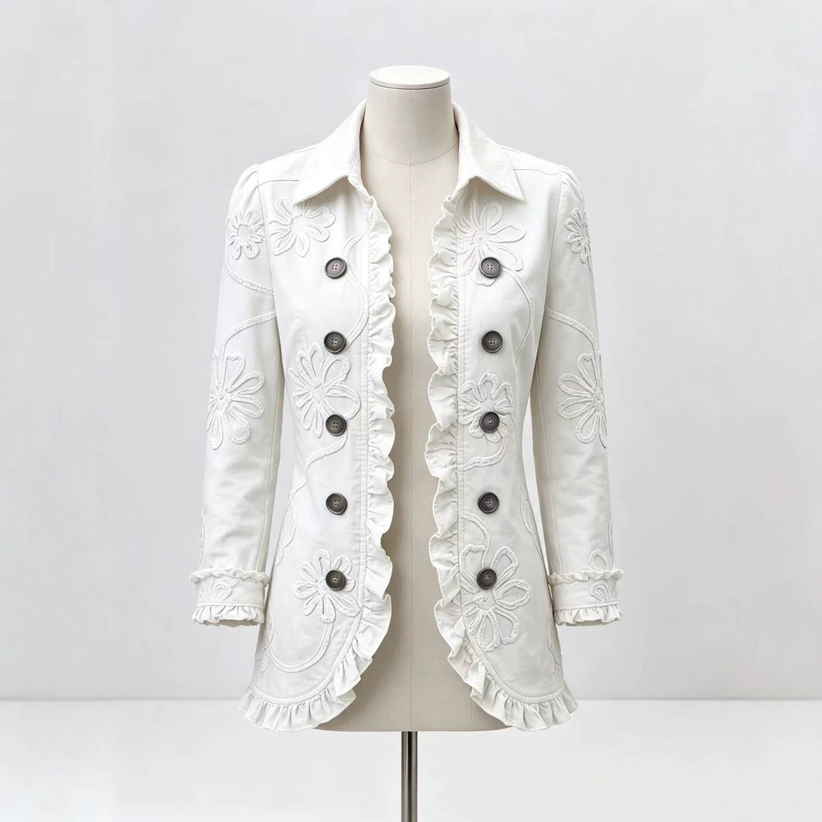 Blazer décontracté à volants pour femme
