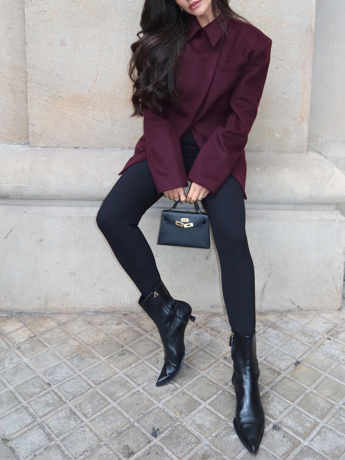Blazer bordeaux à boutonnage croisé – Bordeaux
