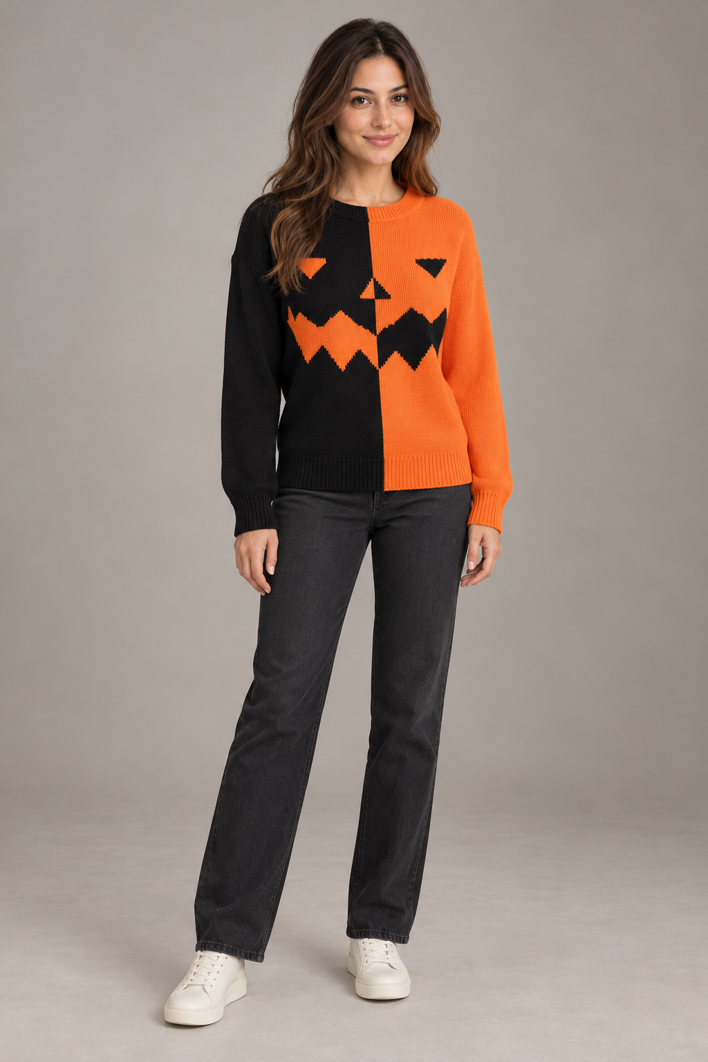 Bloodnew – Pull Halloween bicolore – Orange – full