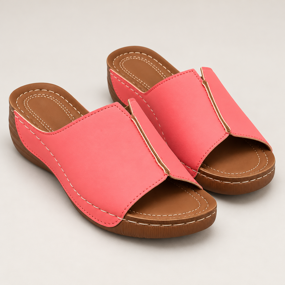 Bloodnew – Mules compensées bout ouvert – Rose – hero