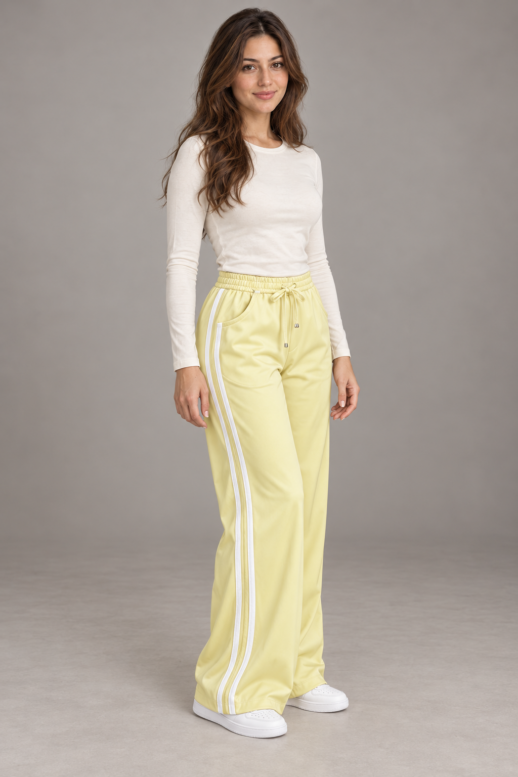 Bloodnew – Pantalon large décontracté – Jaune – full