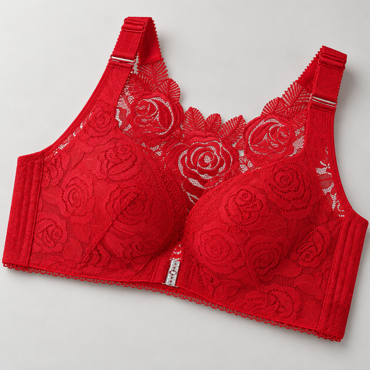 Bloodnew – Soutien-gorge fermeture devant réglable – Rouge – detail