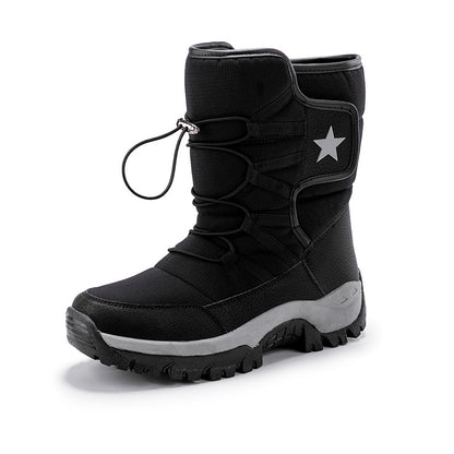 Bottes de neige mi-mollet pour femme – Chaudes, imperméables et confortables – Noir