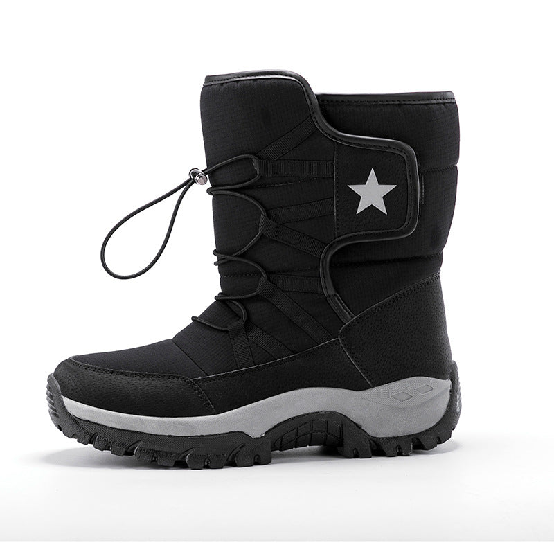 Bottes de neige mi-mollet pour femme – Chaudes, imperméables et confortables – Noir