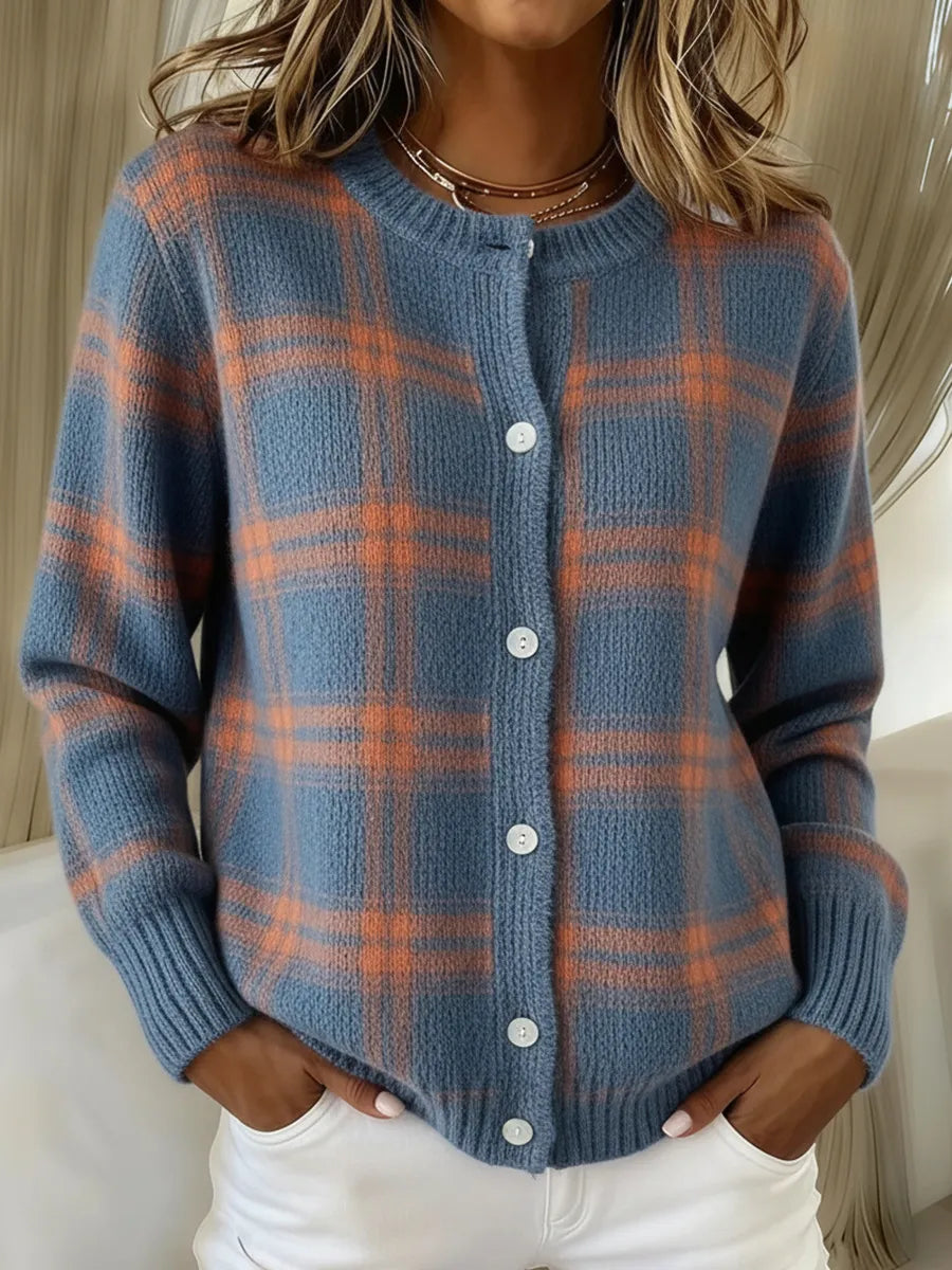 Pull décontracté en maille à col revers pour femme