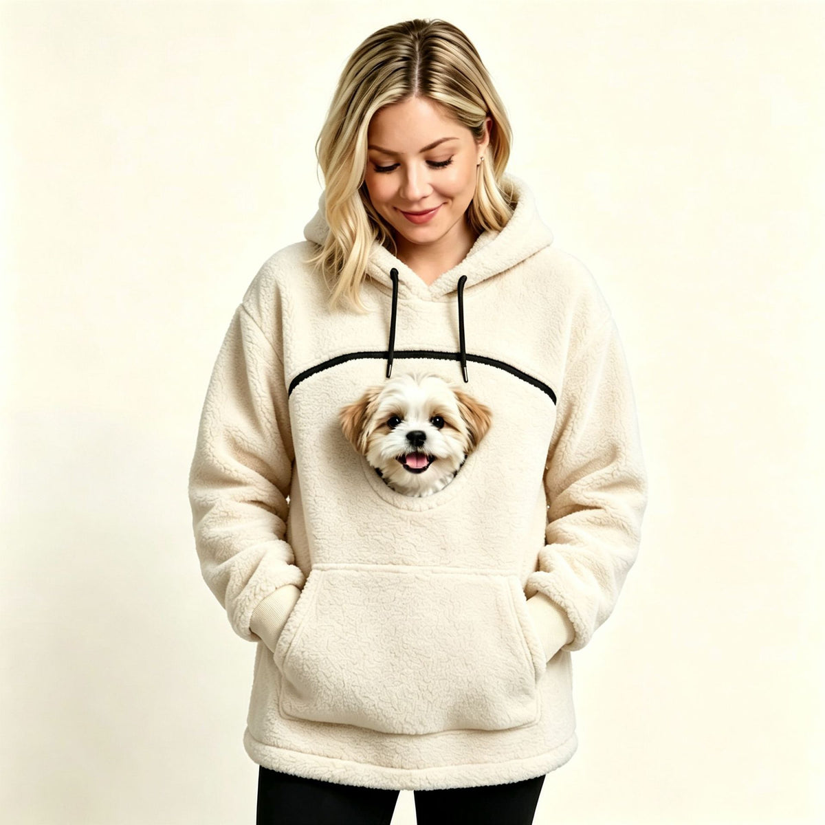 Sweat à capuche chaud – Blanc lait