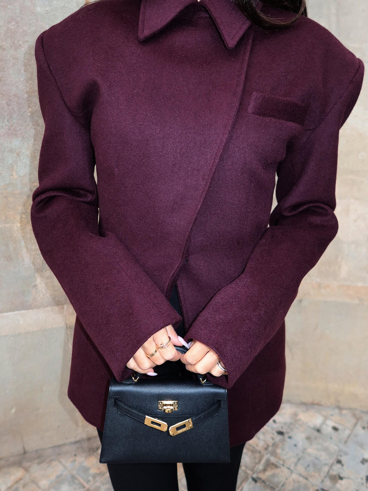 Blazer bordeaux à boutonnage croisé – Bordeaux