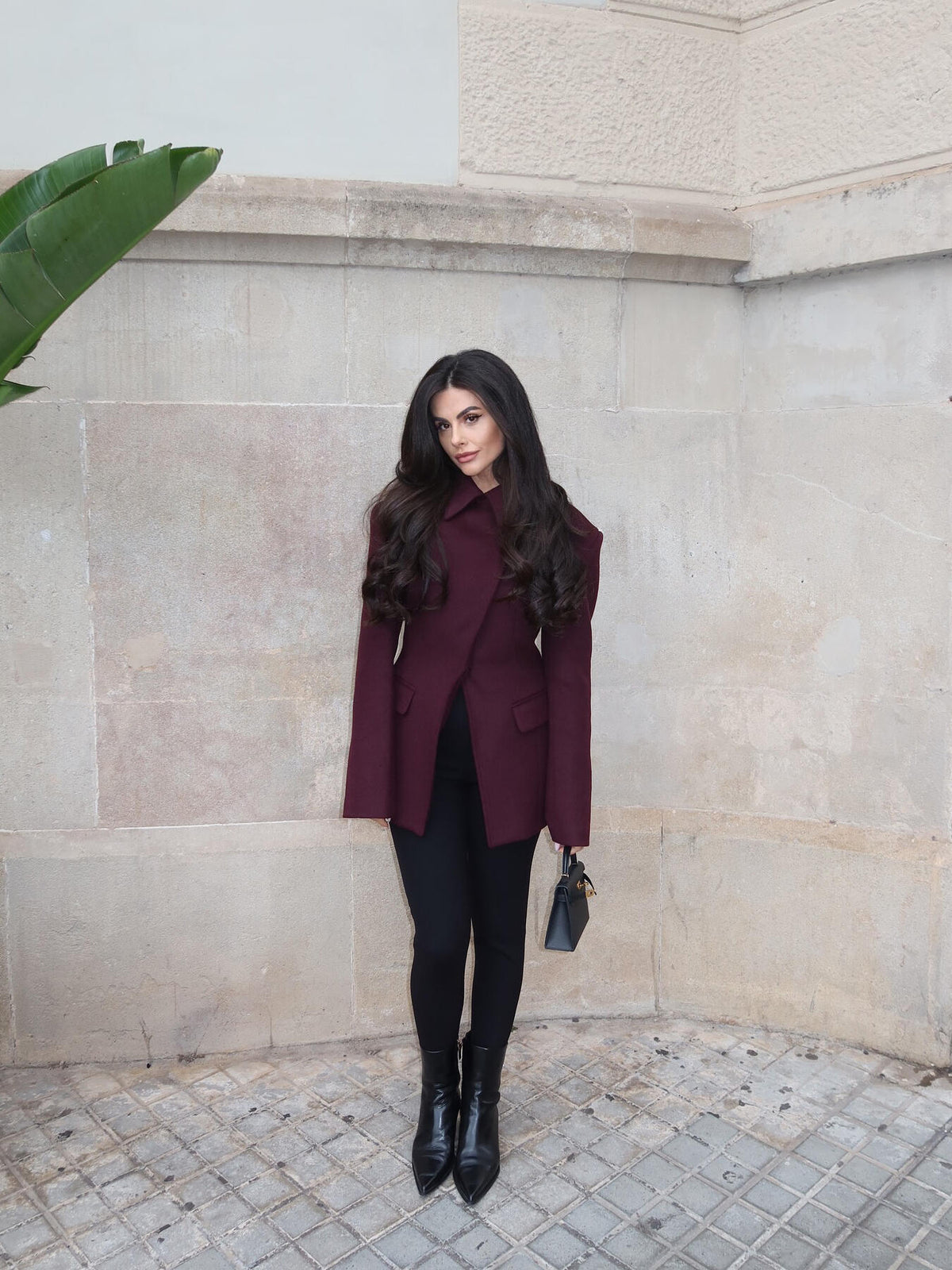 Blazer bordeaux à boutonnage croisé – Bordeaux