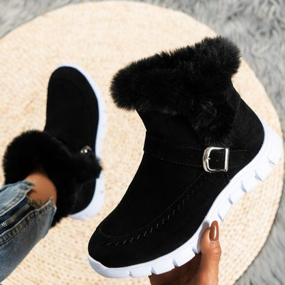 Bottines de neige fourrées à boucle – Noir