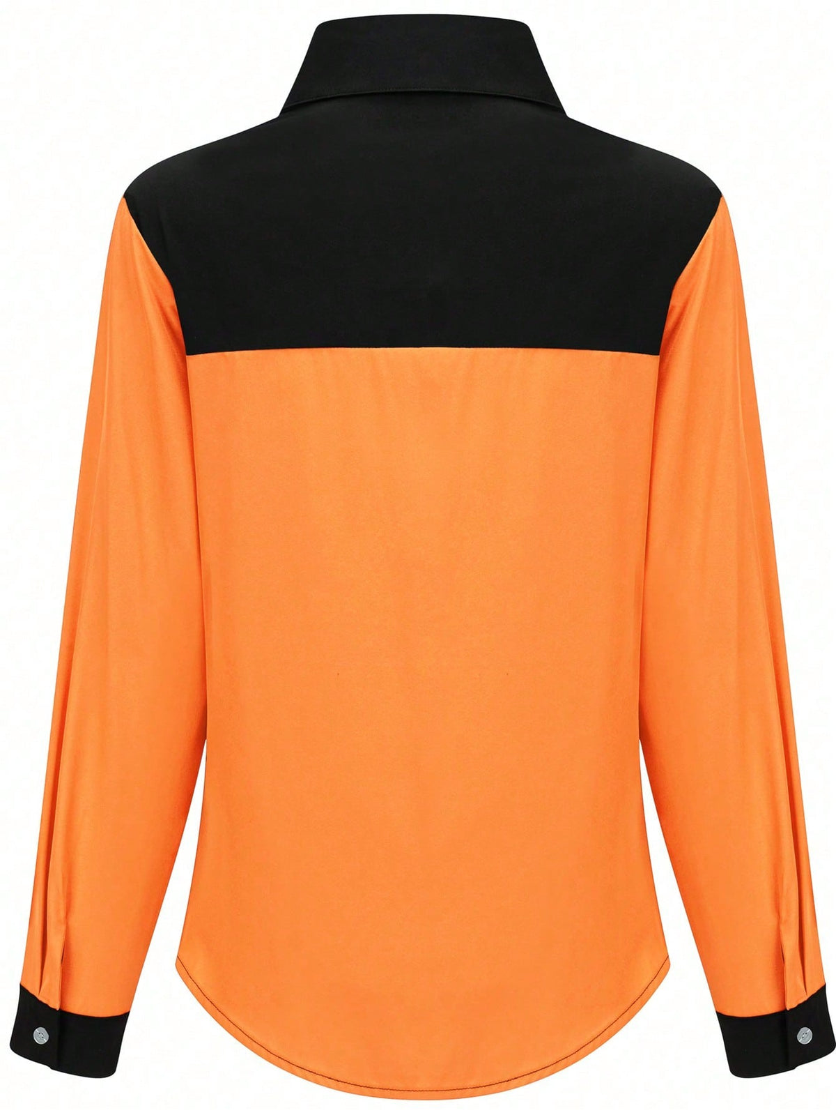 Chemise De Mode Pour Femmes Avec Patchwork De Couleurs – Orange