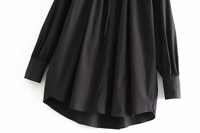Chemise longue ample à volants