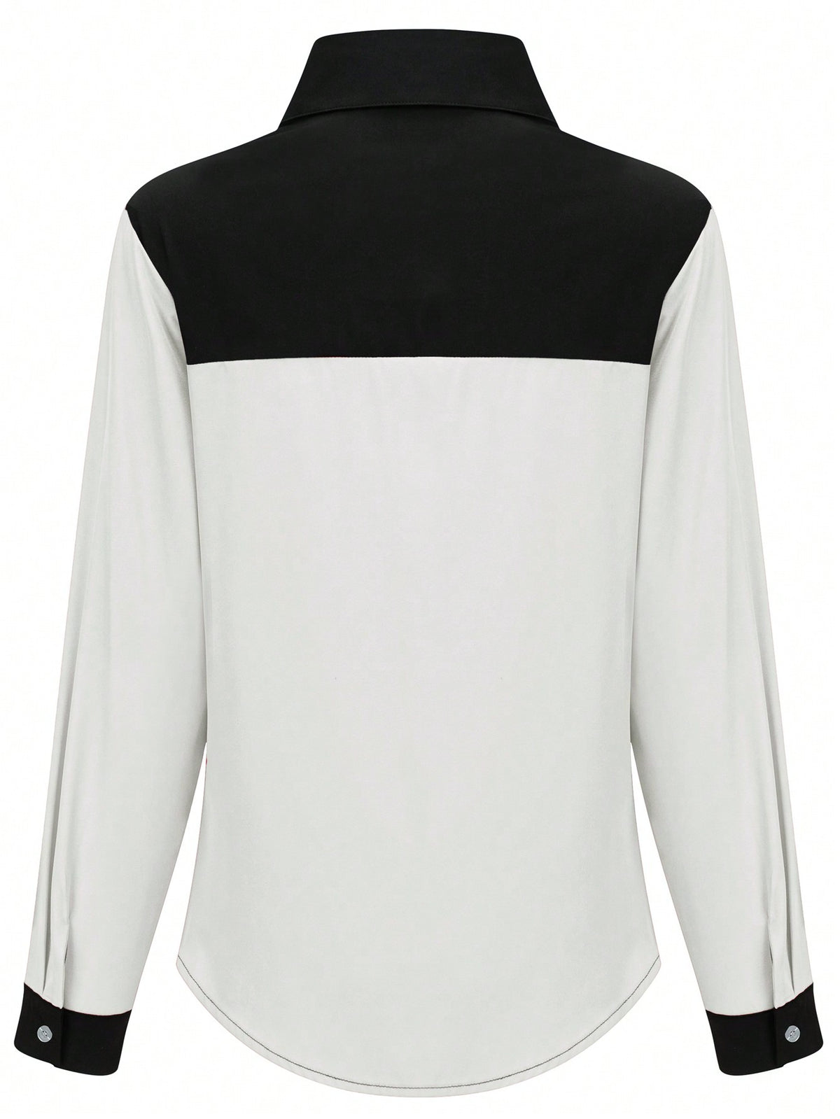Chemise De Mode Pour Femmes Avec Patchwork De Couleurs – Blanc
