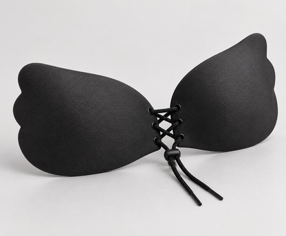 Bloodnew – Soutien-gorge adhésif sans bretelles push-up – Invisible – Noir – detail
