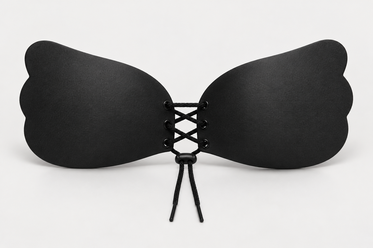 Bloodnew – Soutien-gorge adhésif sans bretelles push-up – Invisible – Noir – hero