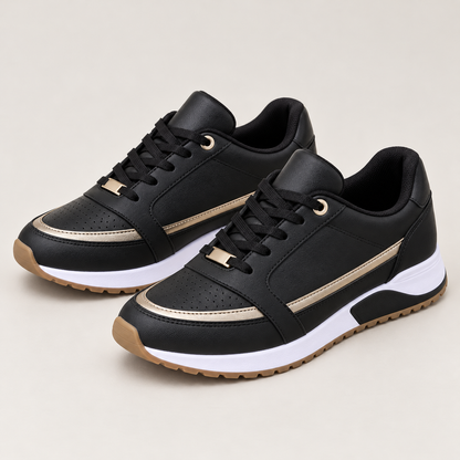 Bloodnew – Baskets plates à lacets légères – Confort pour la marche – Noir – hero