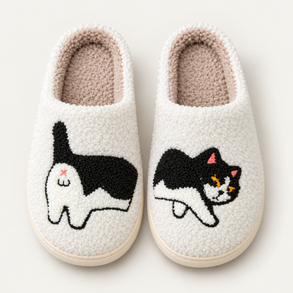 Bloodnew – Chaussons cartoon en coton – Pelucheux et chauds – Blanc – hero