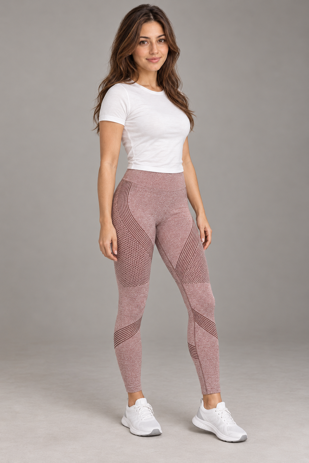 Bloodnew – Legging sans coutures push-up taille haute – Rose – full