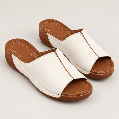 Bloodnew – Mules compensées bout ouvert – Blanc – hero