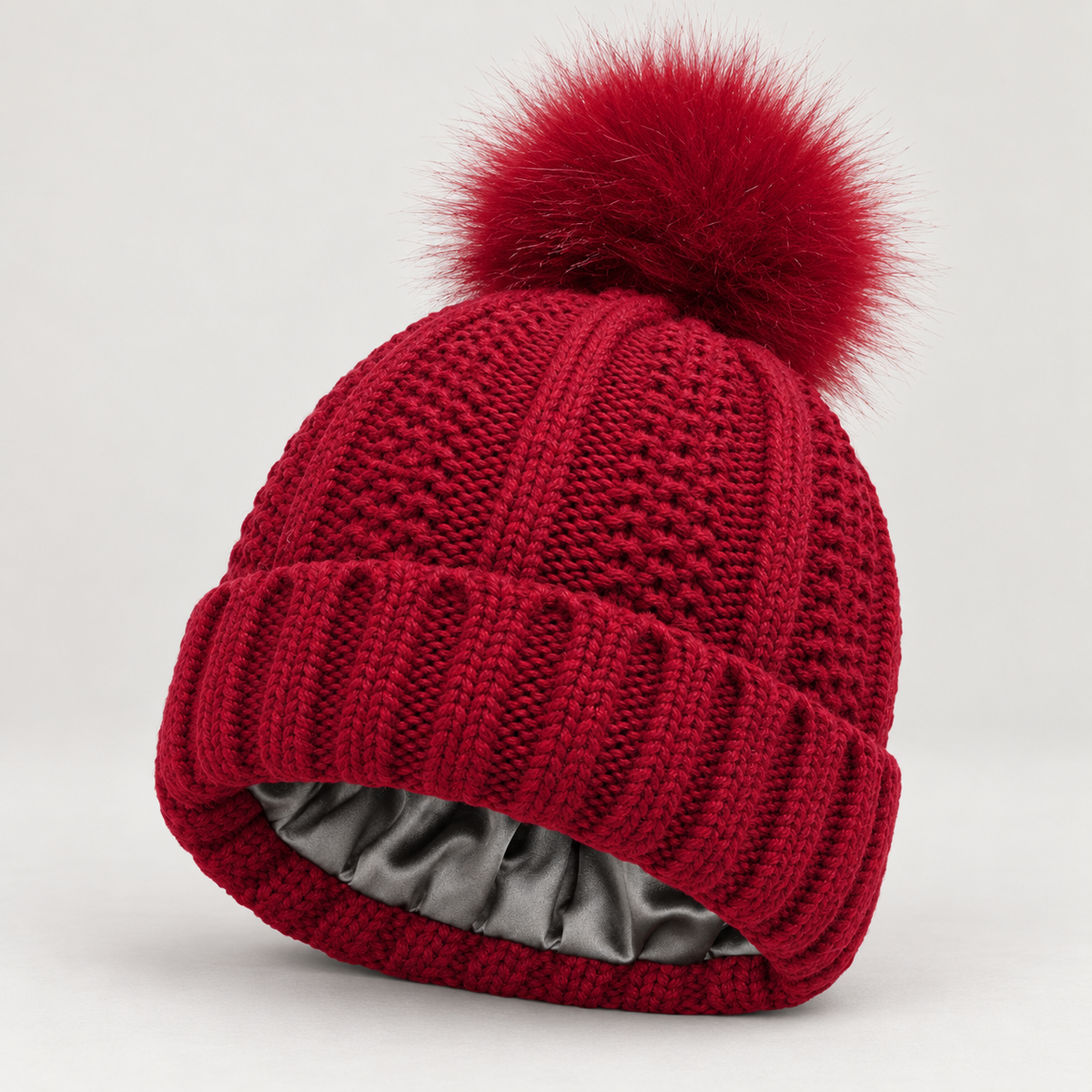 Bloodnew – Bonnet en maille à pompon – Bordeaux – hero