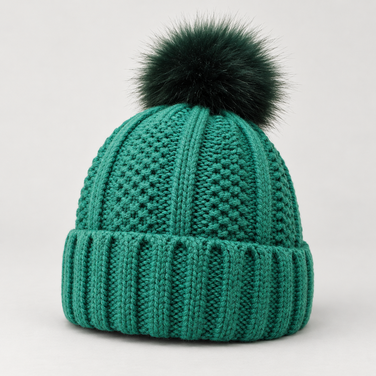 Bloodnew – Bonnet en maille à pompon – Vert – hero