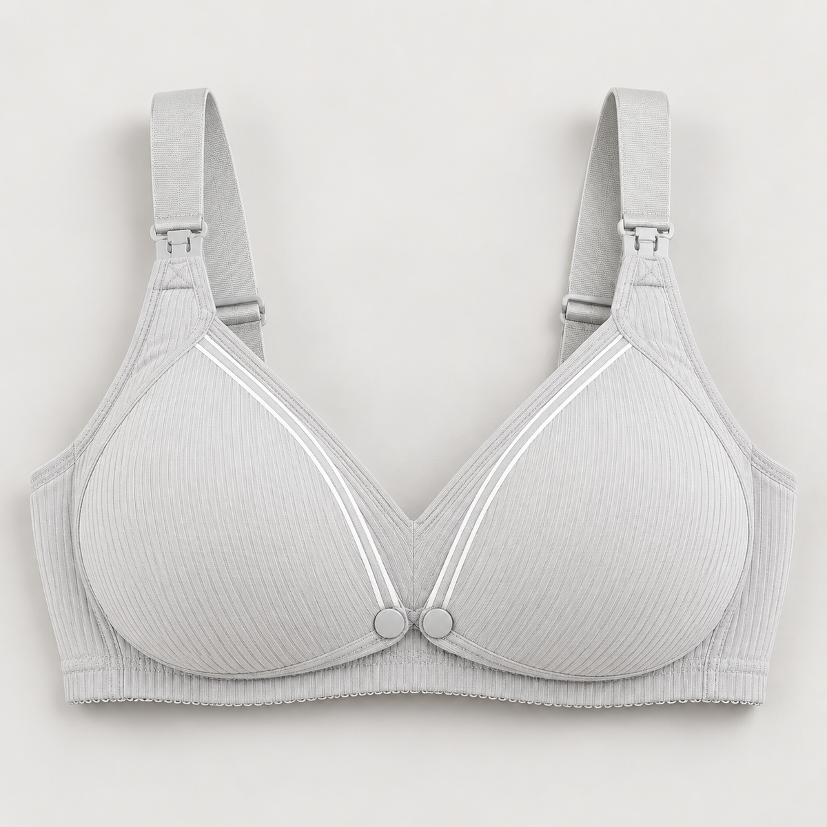 Bloodnew – Soutien-gorge d'allaitement confort – Gris côtelé – hero