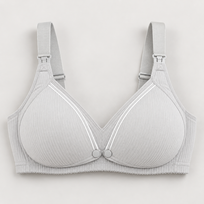 Bloodnew – Soutien-gorge d'allaitement confort – Gris côtelé – hero