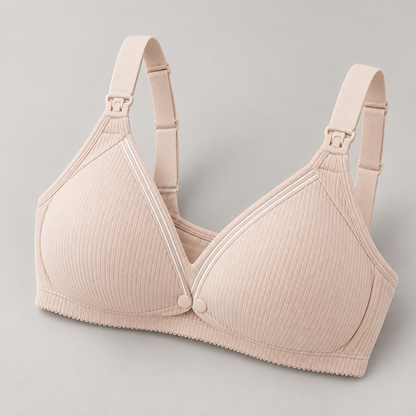 Bloodnew – Soutien-gorge d'allaitement confort – Moka côtelé – detail