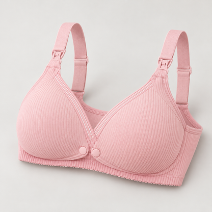 Bloodnew – Soutien-gorge d'allaitement confort – Rose côtelé – detail