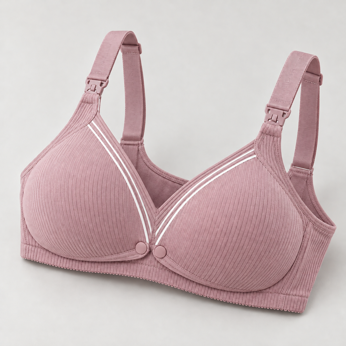 Bloodnew – Soutien-gorge d'allaitement confort – Violet côtelé – detail