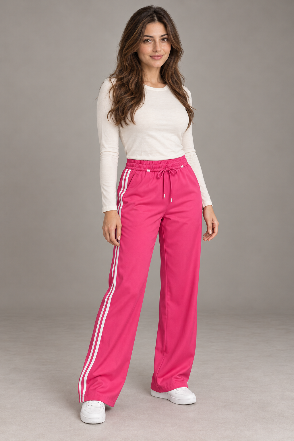 Bloodnew – Pantalon large décontracté – Fuchsia – full