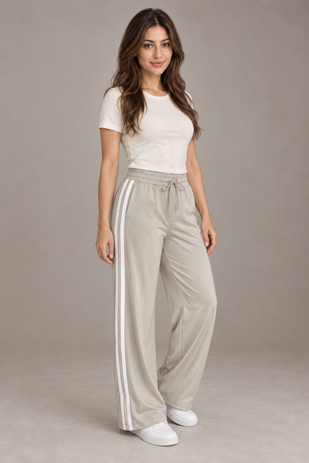 Bloodnew – Pantalon large décontracté – Gris clair – full