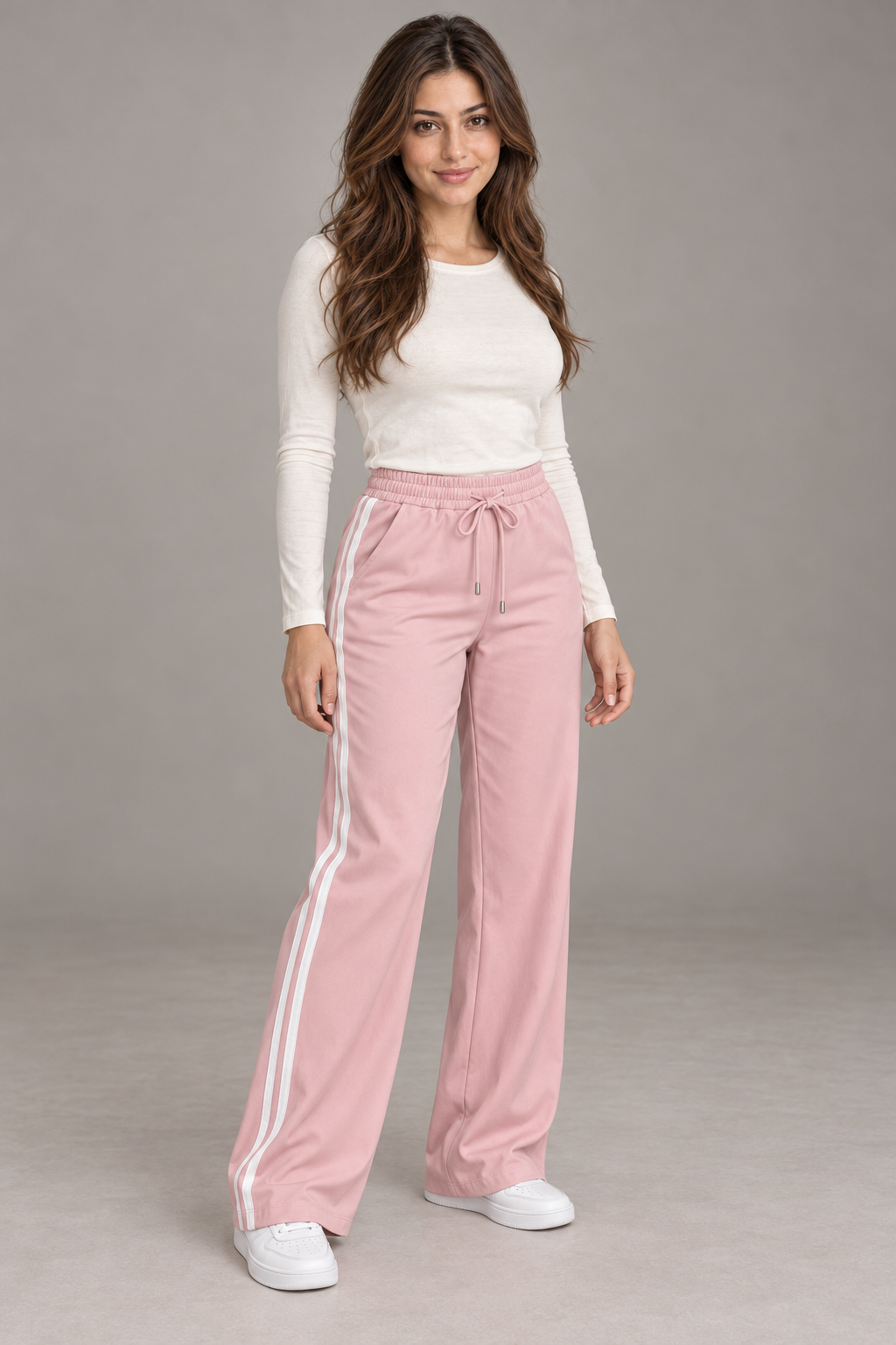 Bloodnew – Pantalon large décontracté – Rose – full