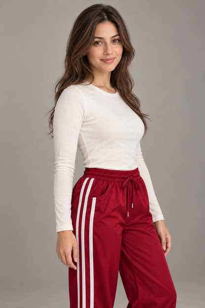 Bloodnew – Pantalon large décontracté – Rouge – close