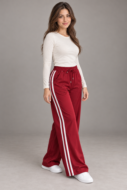 Bloodnew – Pantalon large décontracté – Rouge – full