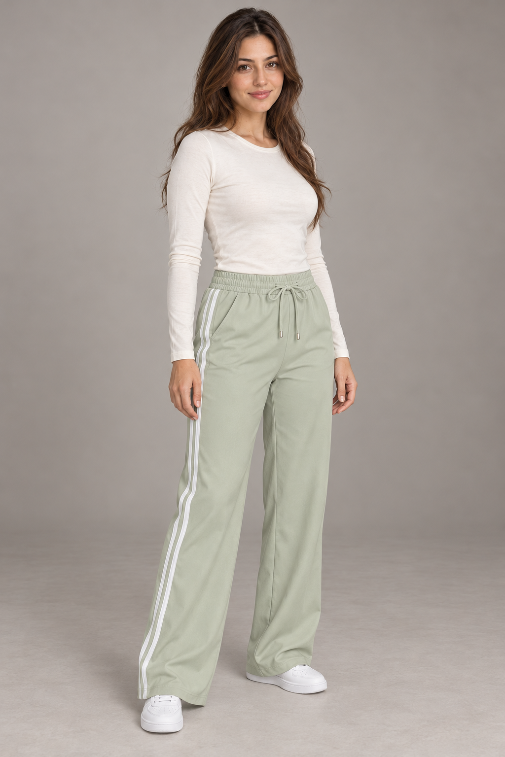 Bloodnew – Pantalon large décontracté – Vert clair – full