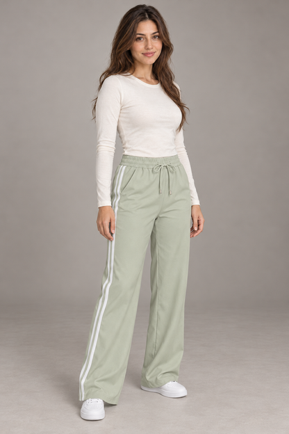 Bloodnew – Pantalon large décontracté – Vert clair – full