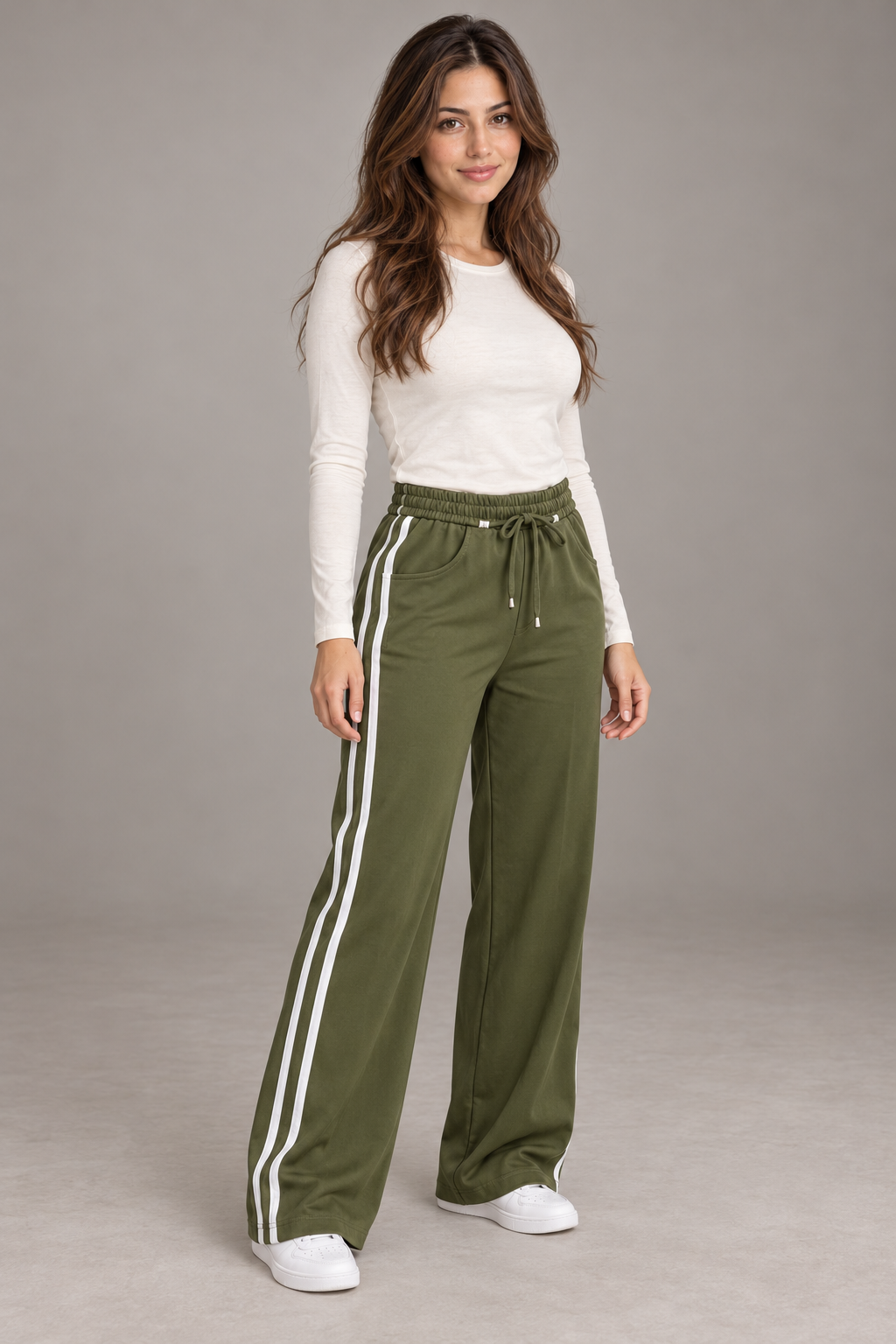 Bloodnew – Pantalon large décontracté – Vert militaire – full