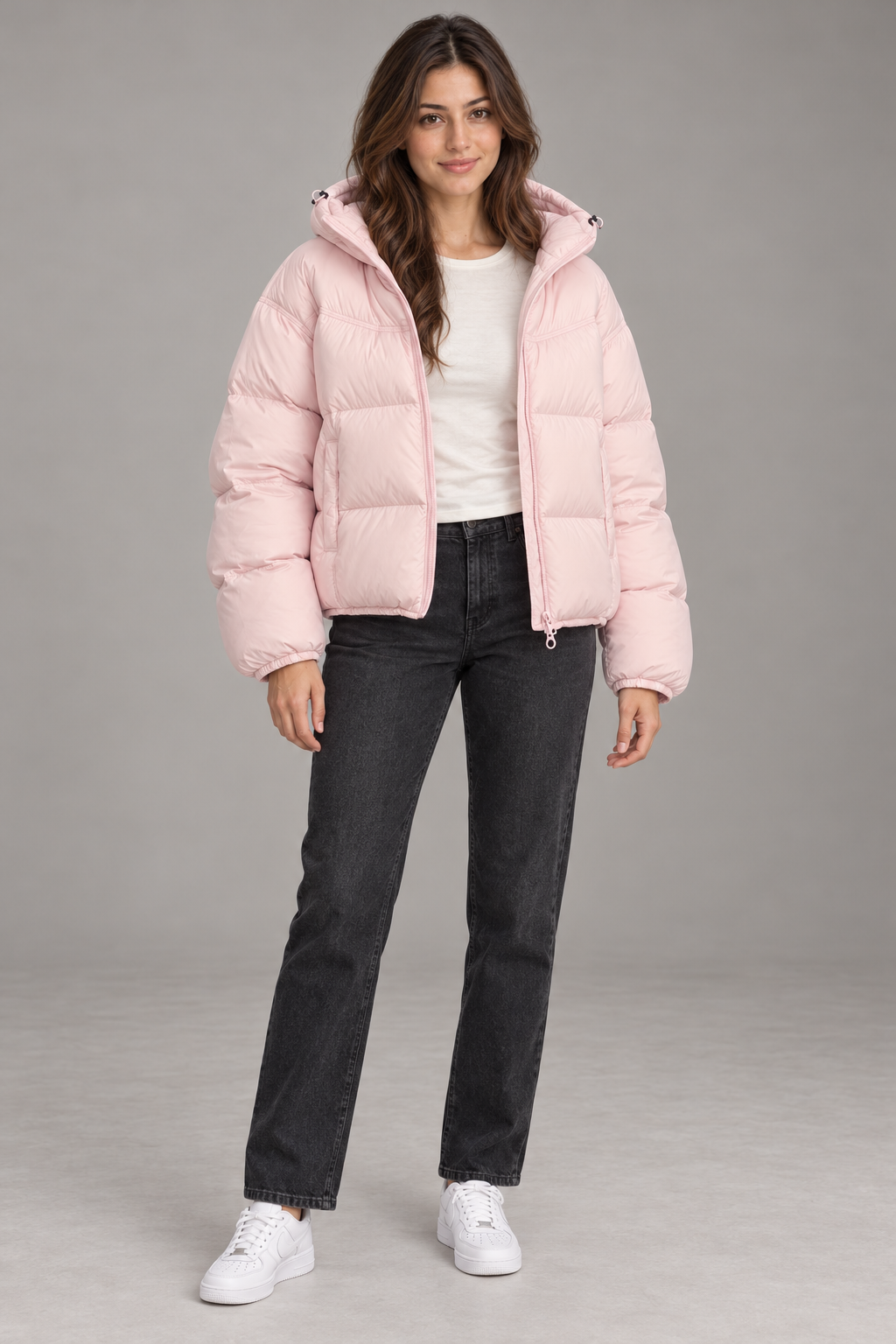 Bloodnew – Doudoune courte matelassée – Rose bonbon – full