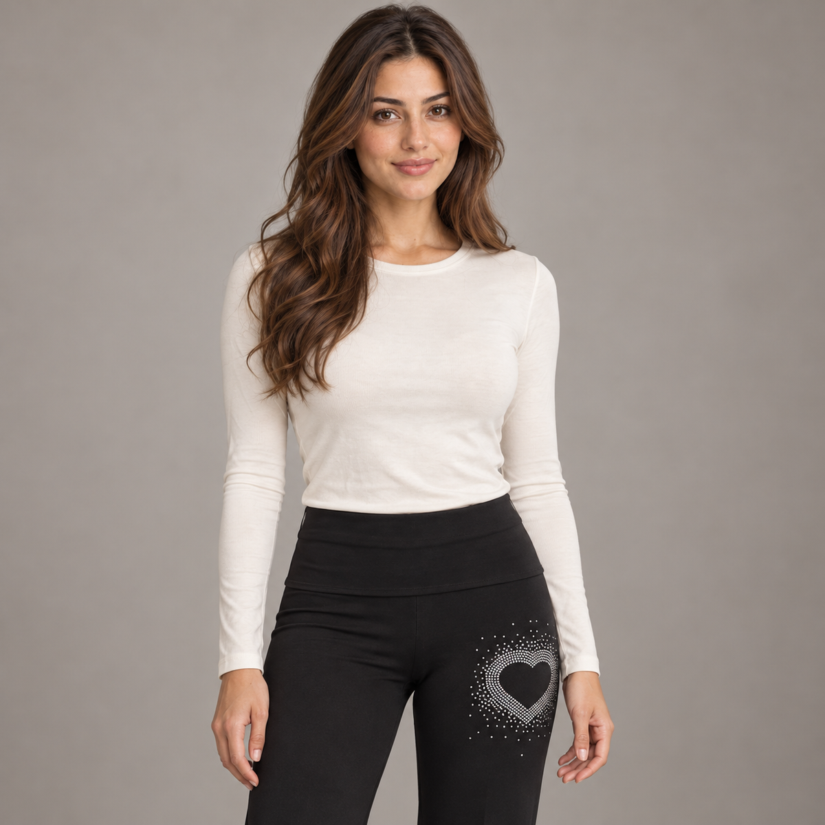 Bloodnew – Pantalon évasé à strass – Noir – close