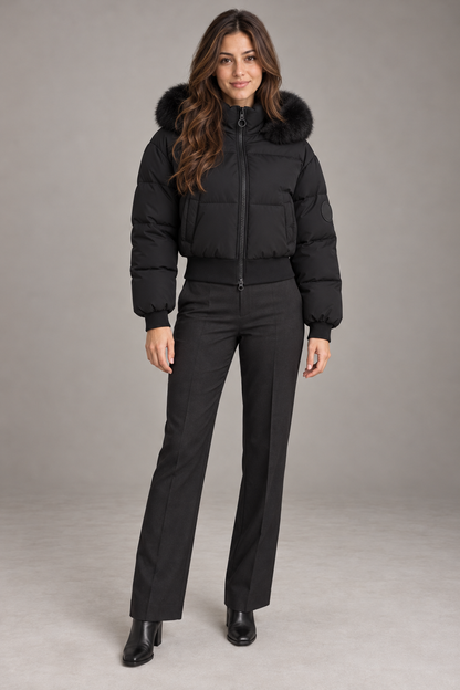 Bloodnew – Manteau en coton doublé polaire – Noir – full