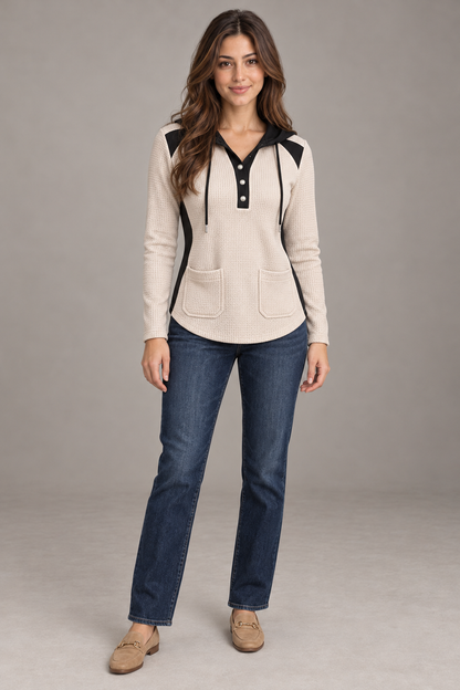 Bloodnew – Blazer femme élégant – Beige – full