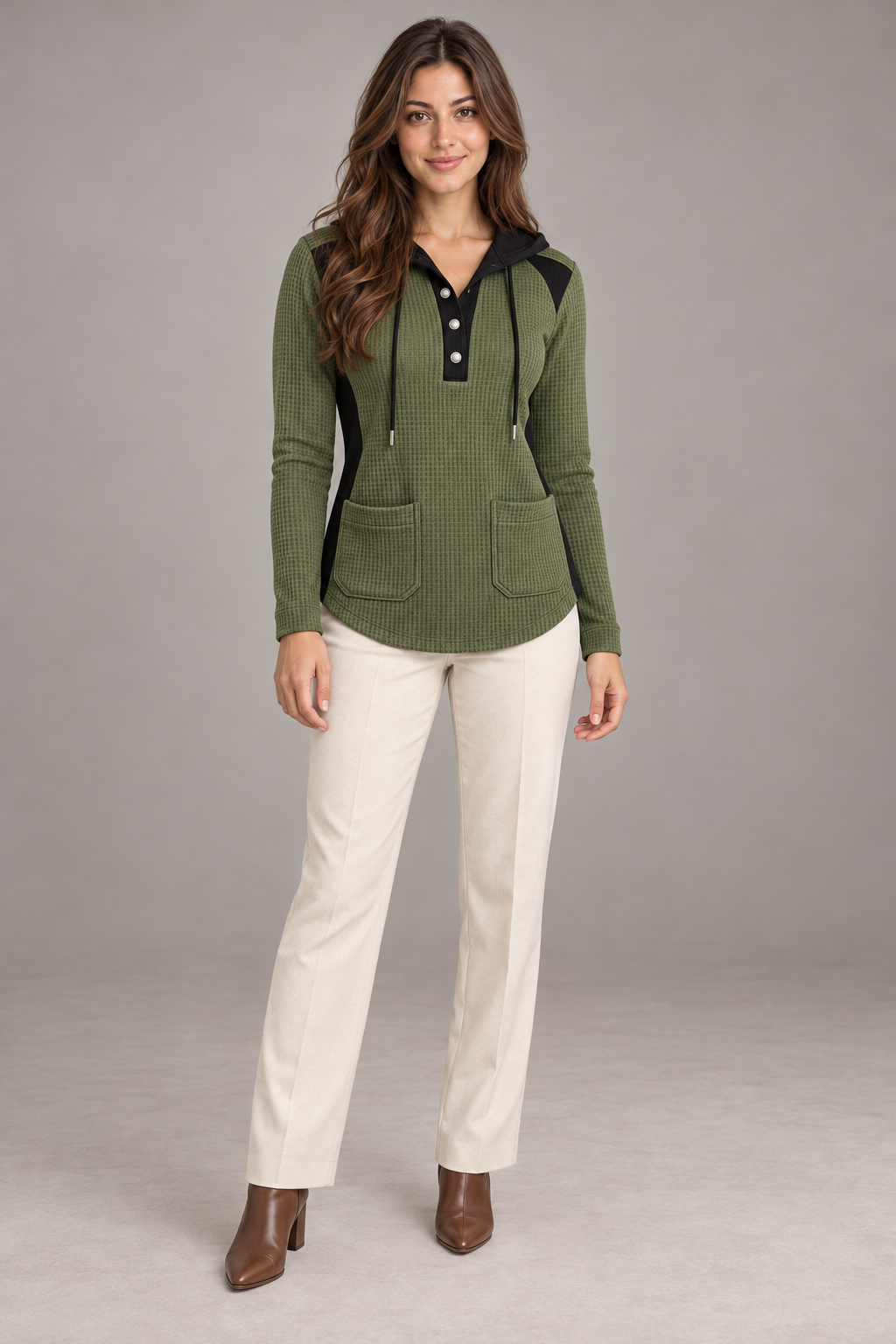 Bloodnew – Blazer femme élégant – Vert – full