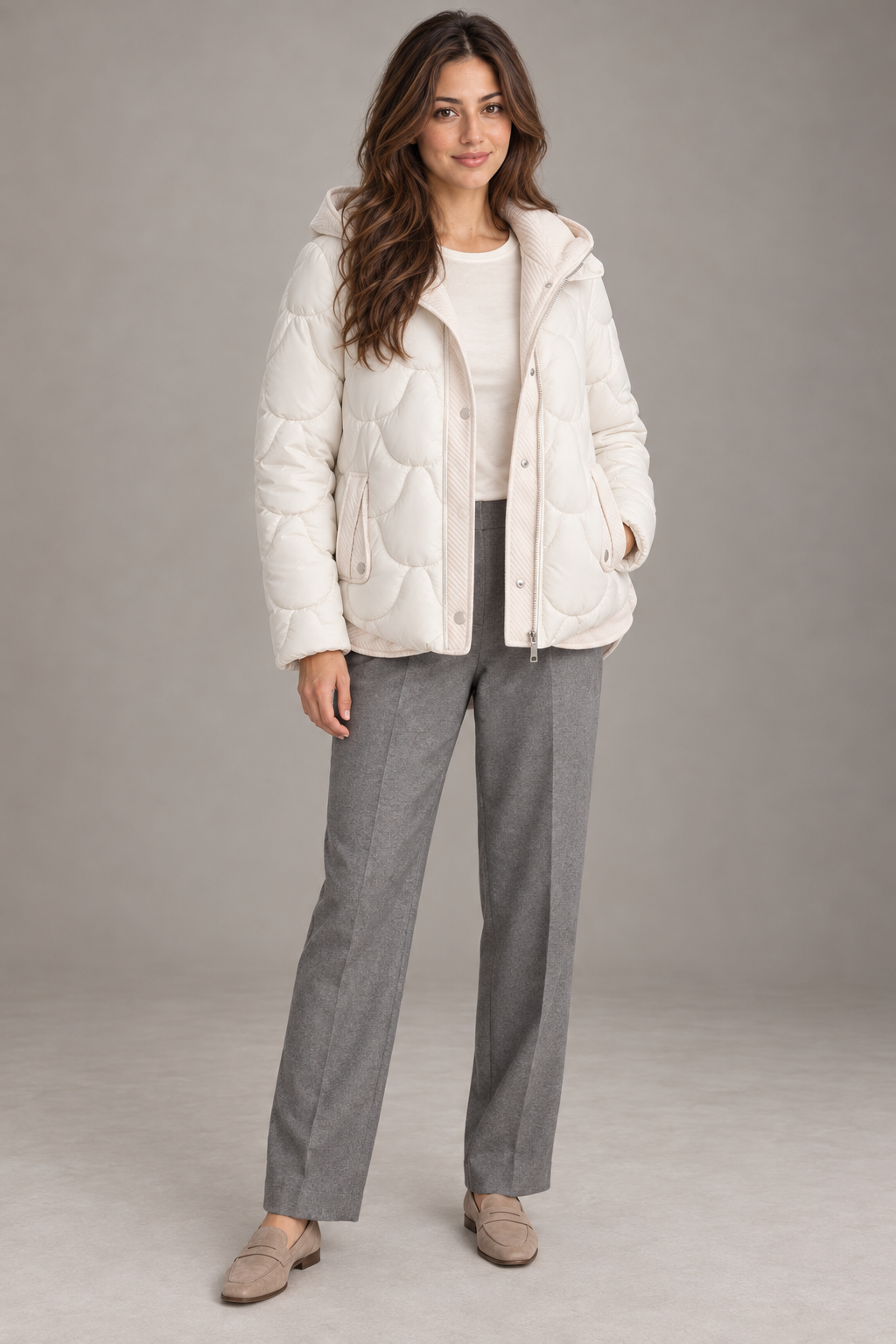 Bloodnew – Manteau matelassé à capuche – Blanc – full