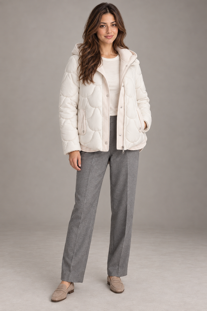 Bloodnew – Manteau matelassé à capuche – Blanc – full