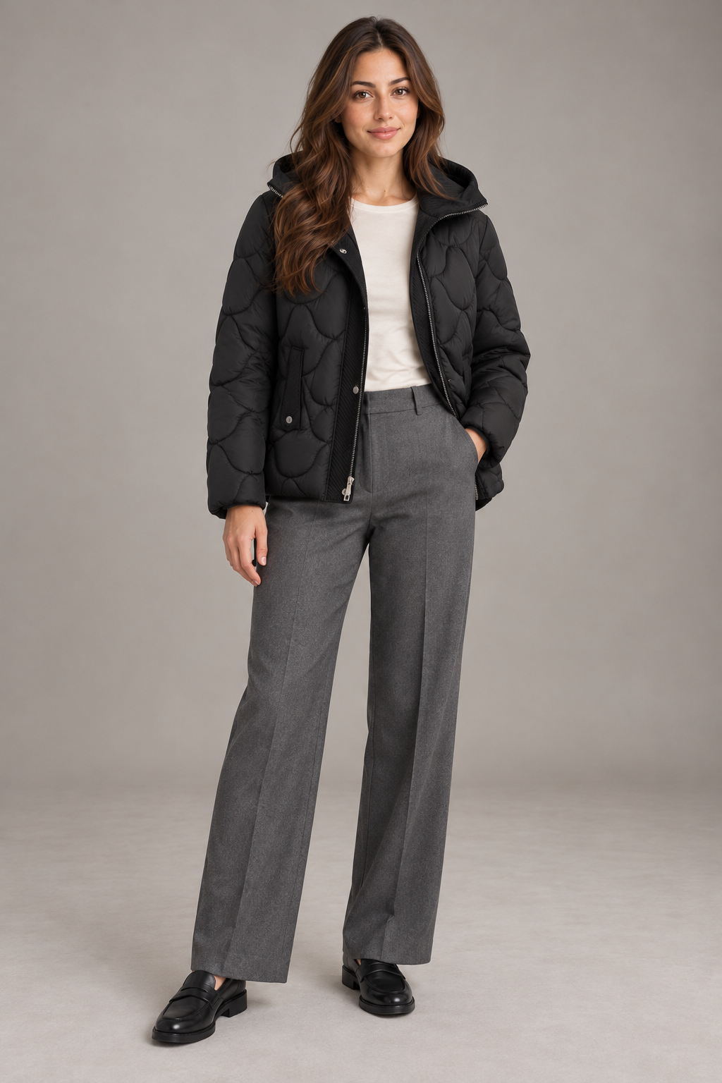 Bloodnew – Manteau matelassé à capuche – Noir – full