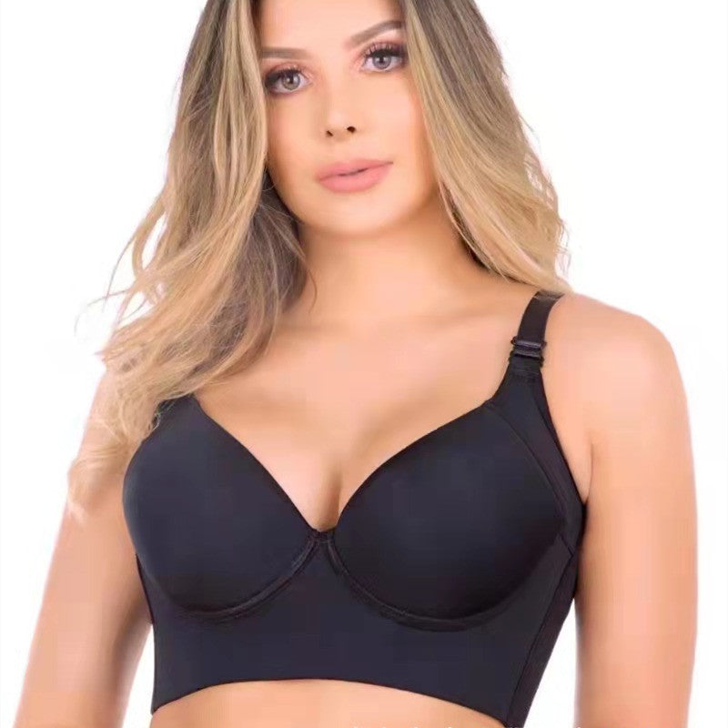 Soutien-gorge brillant sans coutures à armatures – Noir