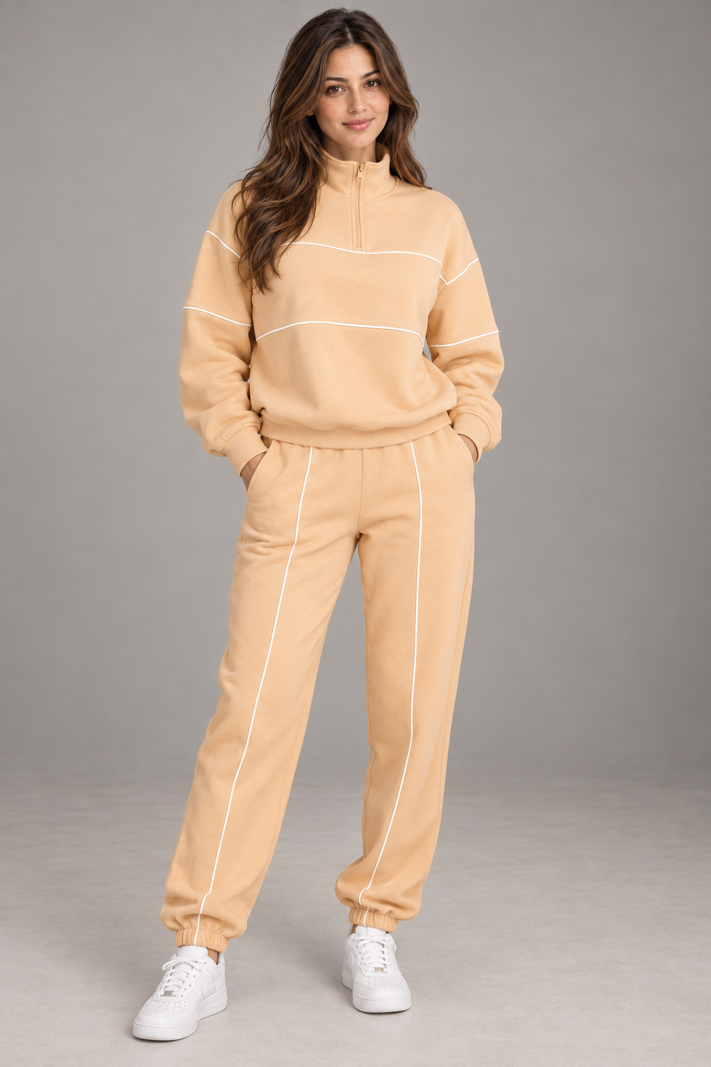 Bloodnew – Ensemble sweat oversize et jogging à poches – 2 pièces cocooning – Orange – full
