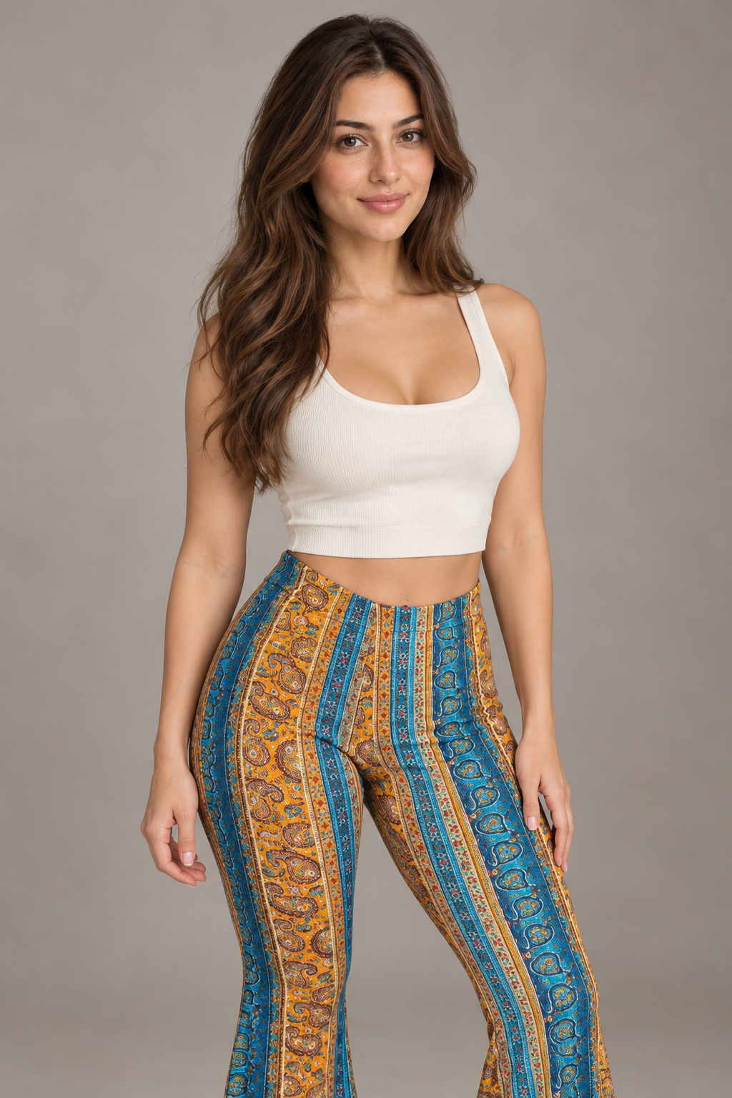 Bloodnew – Legging imprimé taille haute – Jaune – close