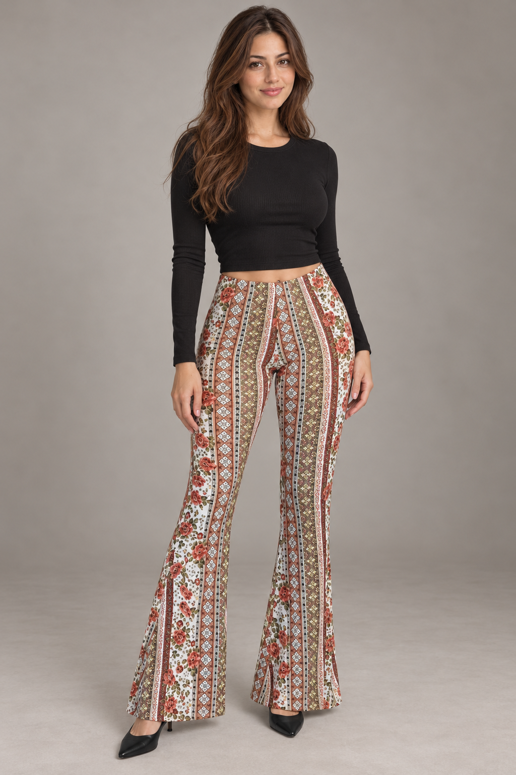 Bloodnew – Legging imprimé taille haute – Rouge camélia – full