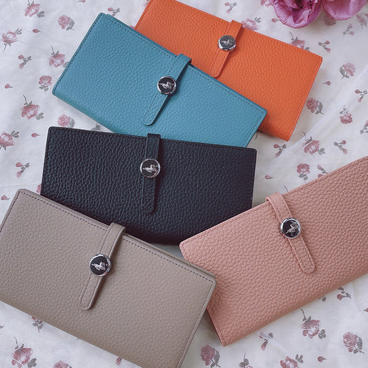 Portefeuille long en cuir véritable